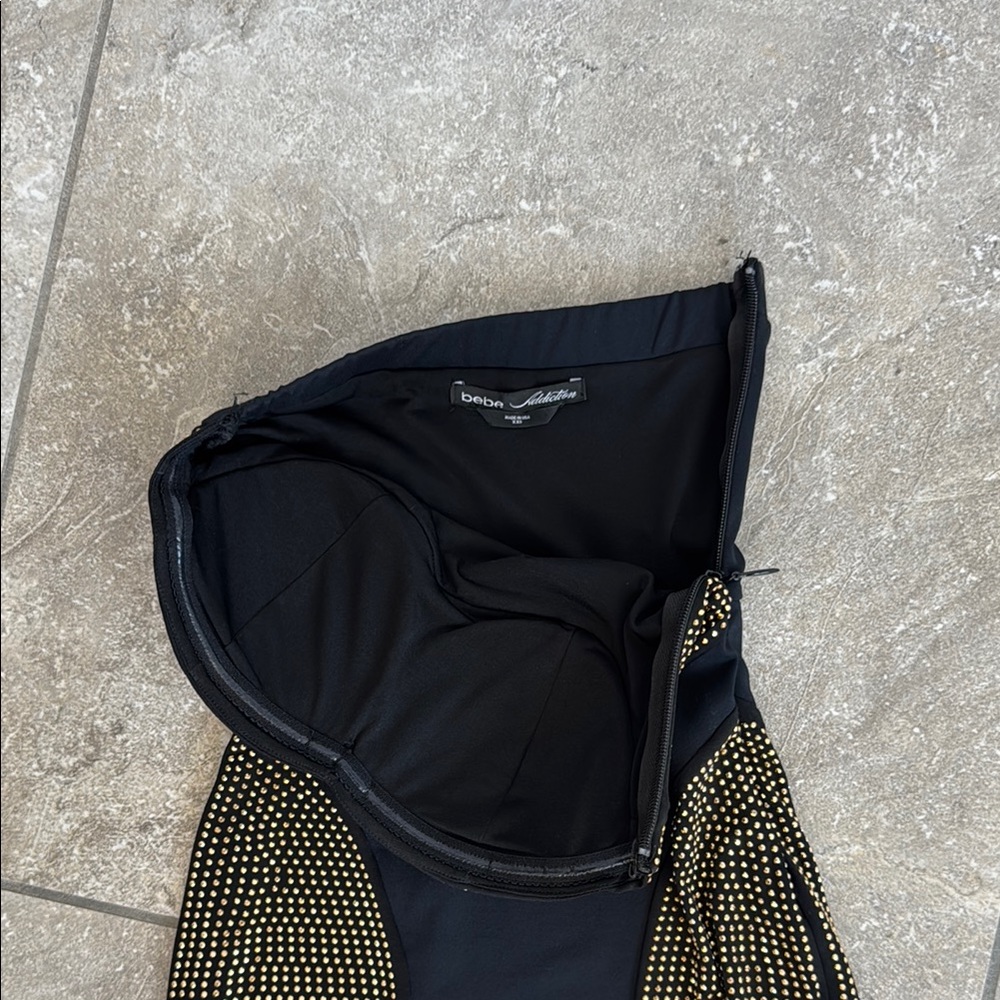 Bebe Black Bodycon Strapless Dress - Picture 3 of 4